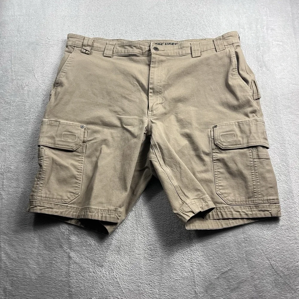 Duluth Trading Cargo Shorts Mens Size 40* Brown Flex Fire‎ Hose Outdoor Hiking